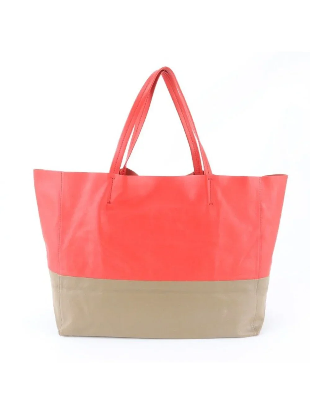 Celine Bicolor Horizontal Cabas Leather Tote Shoulder Hand - Picture 3 of 8